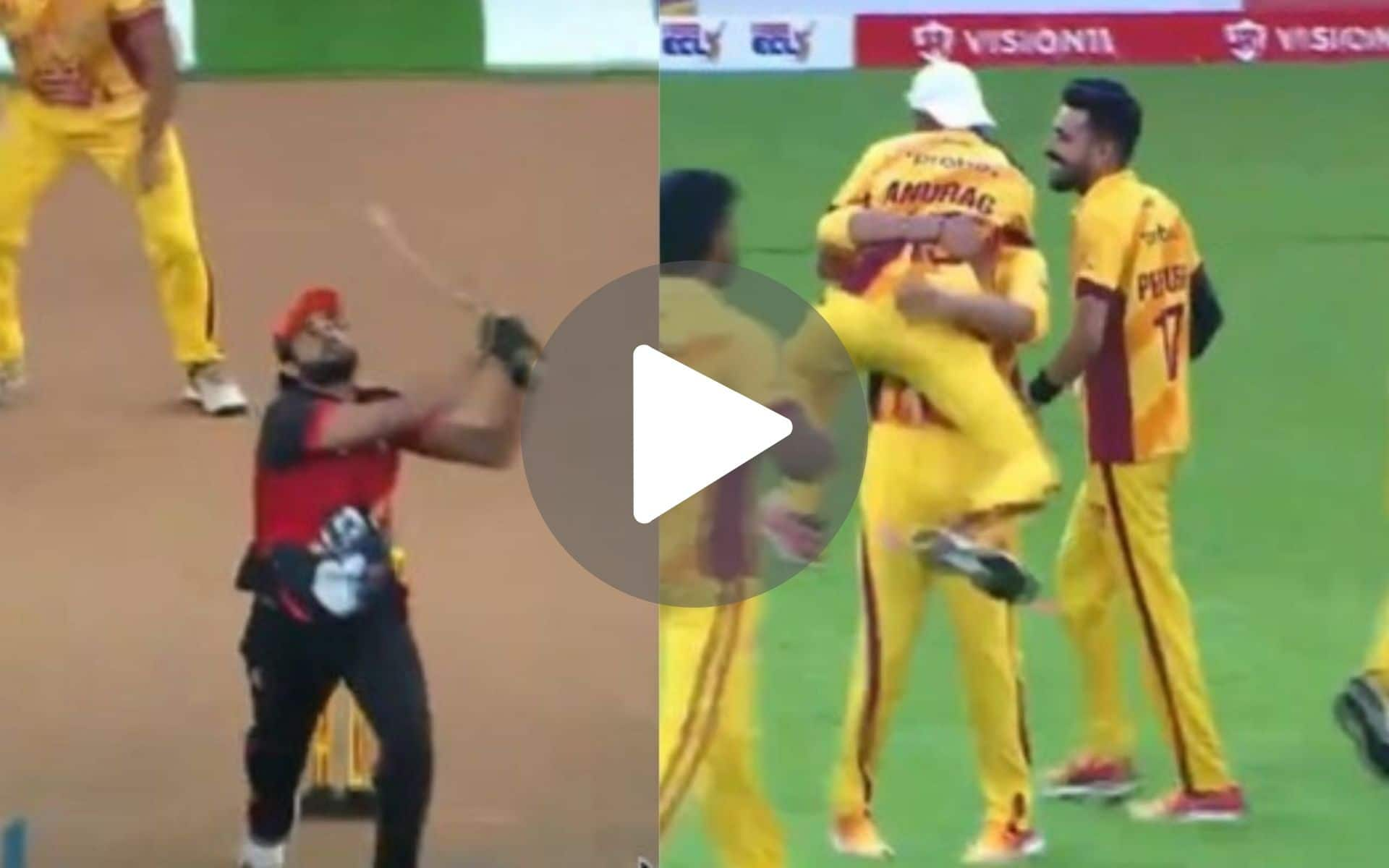 [Watch] Fukra Insaan Records Duck, Anurag Dwivedi Wildly Celebrates In ECL 2024